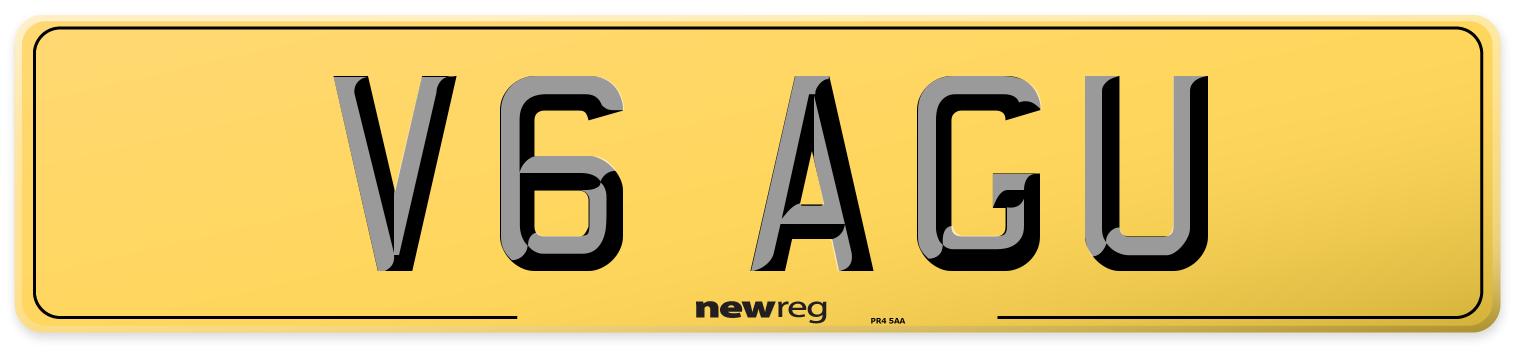 V6 AGU Rear Number Plate