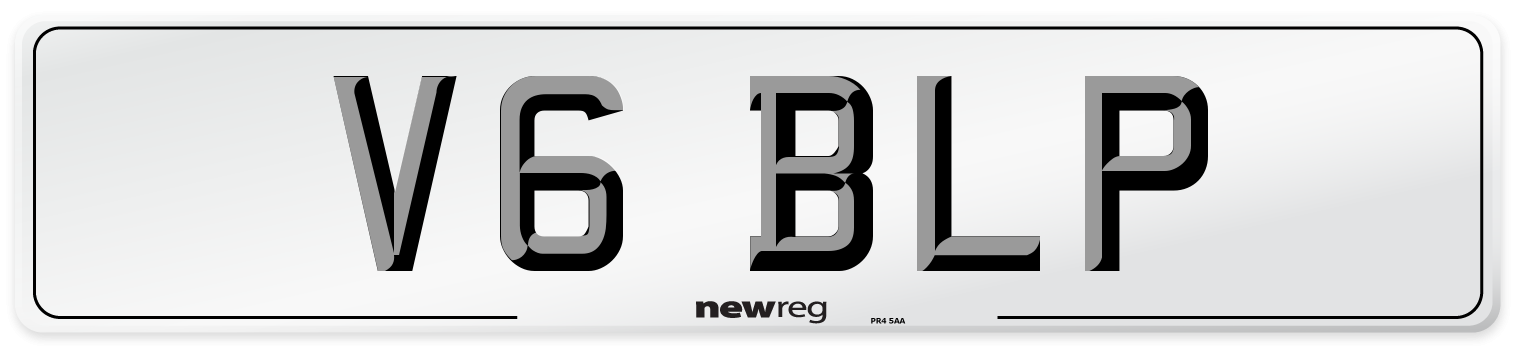 V6 BLP Front Number Plate