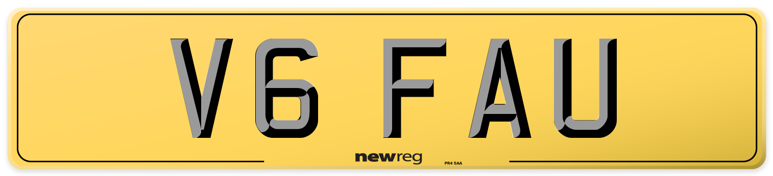 V6 FAU Rear Number Plate