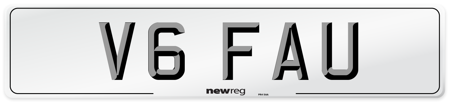 V6 FAU Front Number Plate