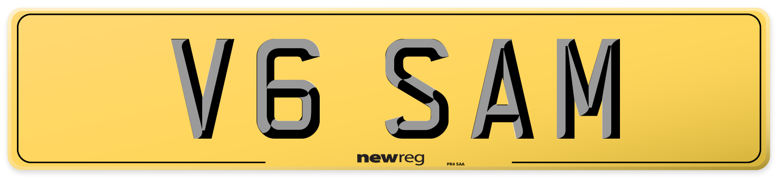 V6 SAM Rear Number Plate