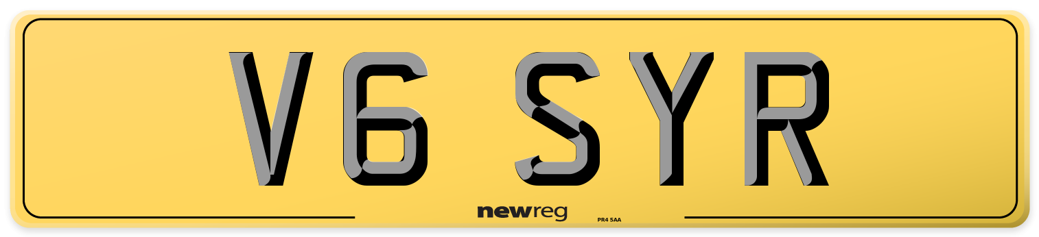 V6 SYR Rear Number Plate