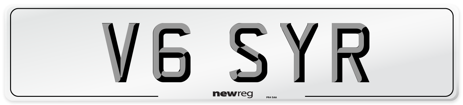 V6 SYR Front Number Plate