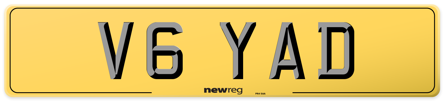 V6 YAD Rear Number Plate