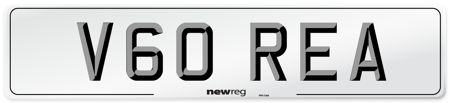 V60 REA Front Number Plate
