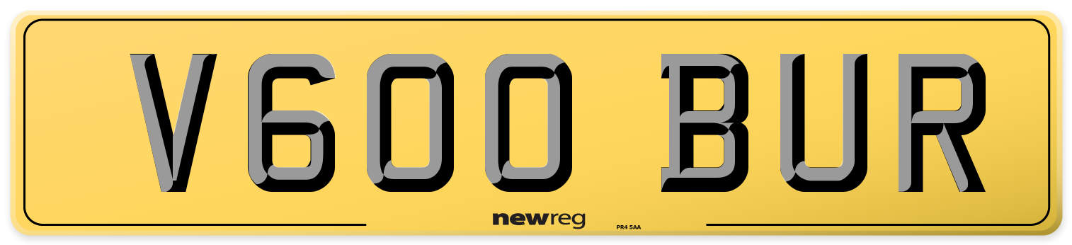 V600 BUR Rear Number Plate