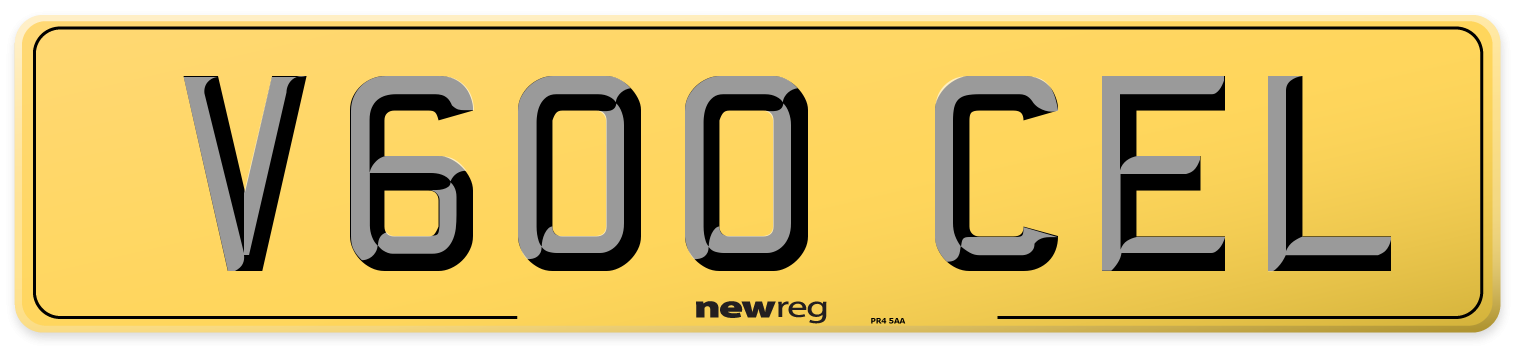 V600 CEL Rear Number Plate