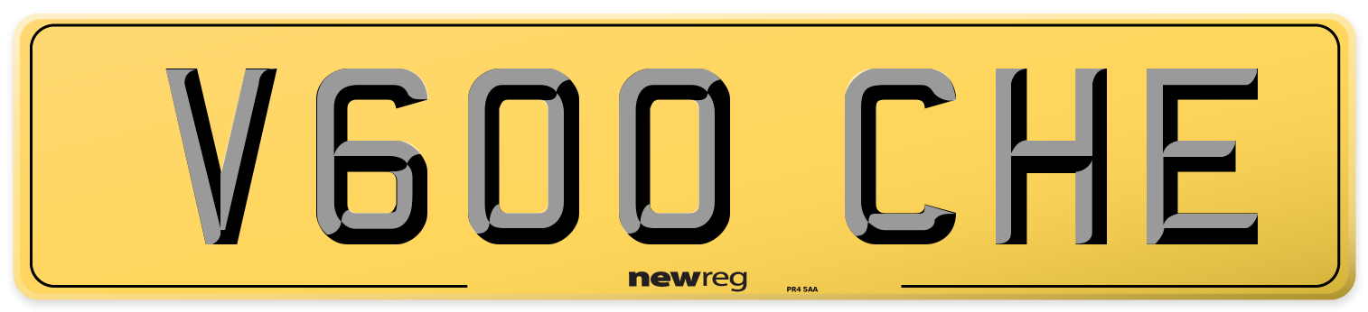 V600 CHE Rear Number Plate