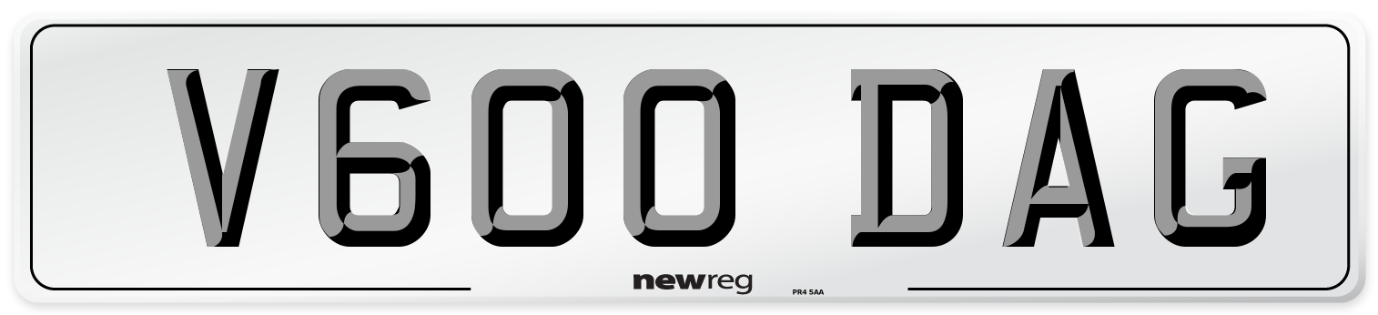 V600 DAG Front Number Plate