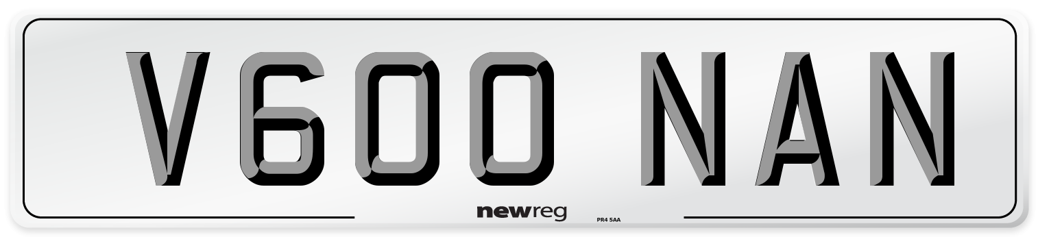 V600 NAN Front Number Plate