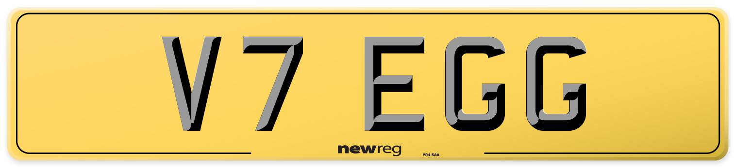 V7 EGG Rear Number Plate