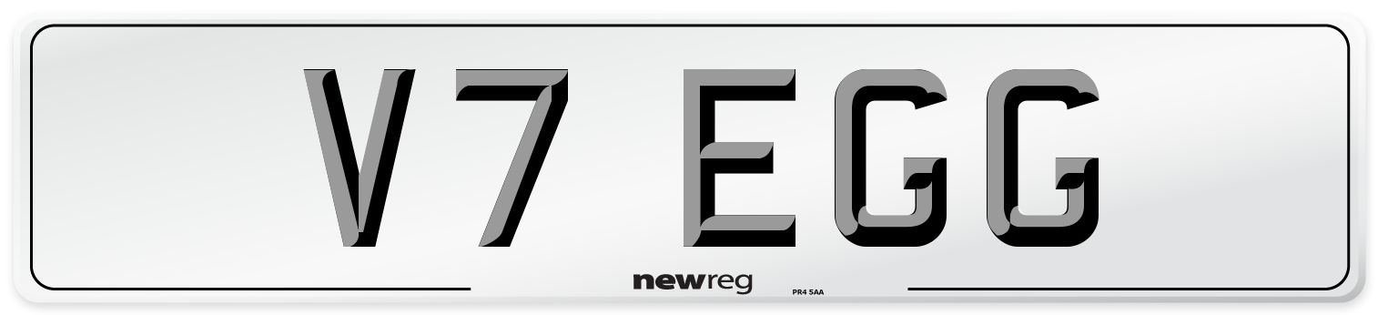 V7 EGG Front Number Plate