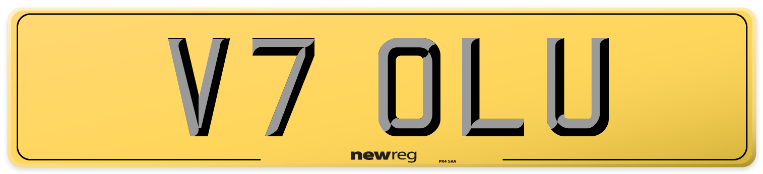 V7 OLU Rear Number Plate