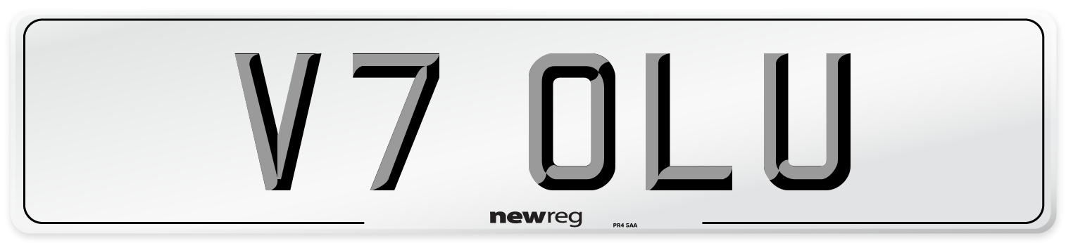 V7 OLU Front Number Plate