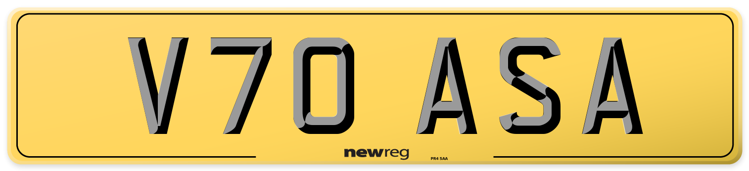 V70 ASA Rear Number Plate