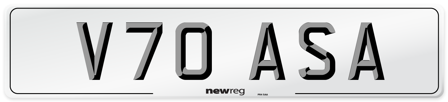 V70 ASA Front Number Plate