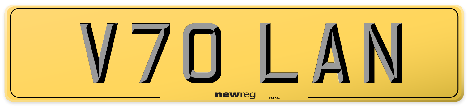 V70 LAN Rear Number Plate