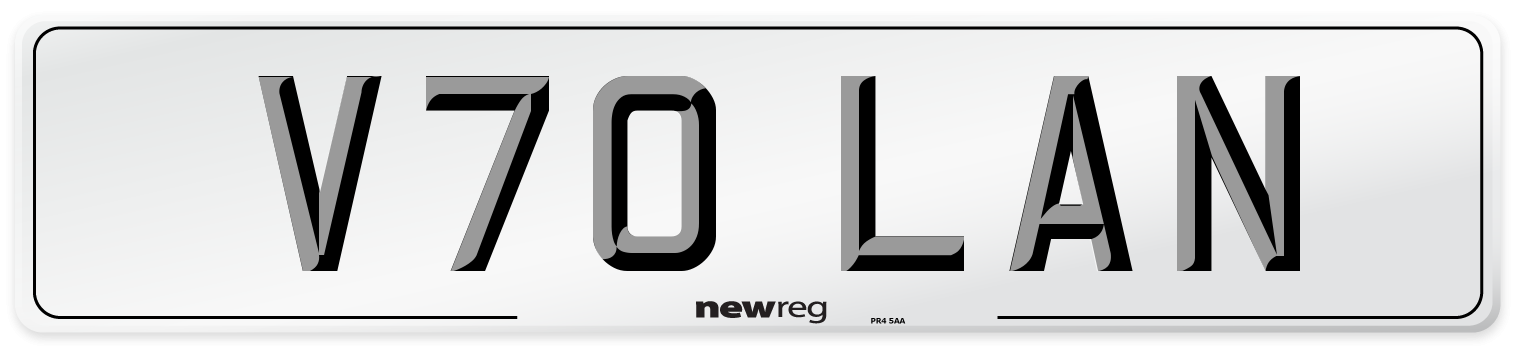 V70 LAN Front Number Plate