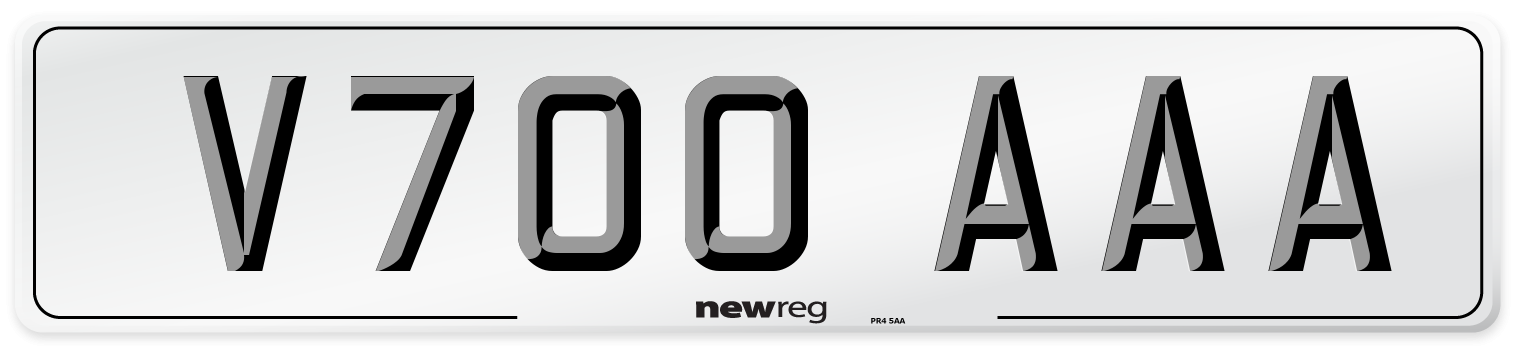 V700 AAA Front Number Plate