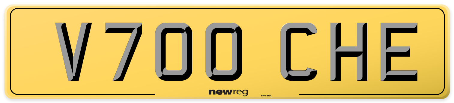 V700 CHE Rear Number Plate