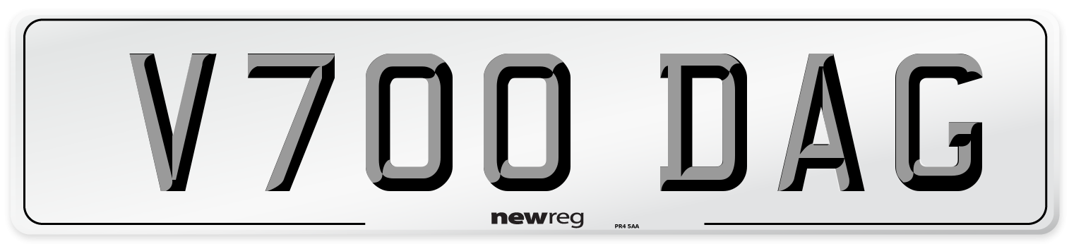 V700 DAG Front Number Plate