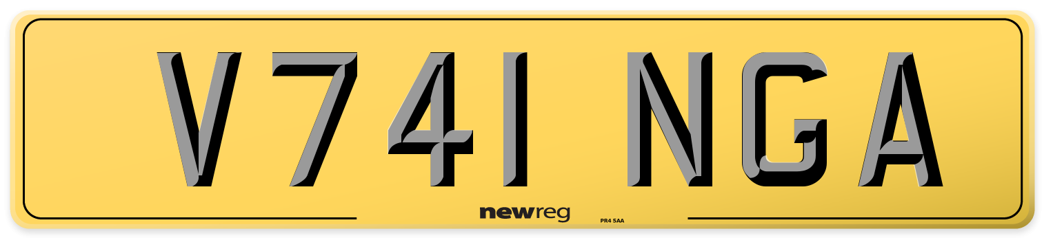 V741 NGA Rear Number Plate