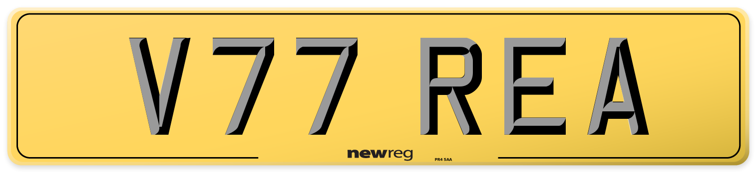 V77 REA Rear Number Plate