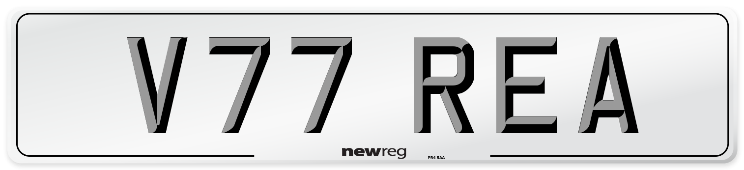 V77 REA Front Number Plate