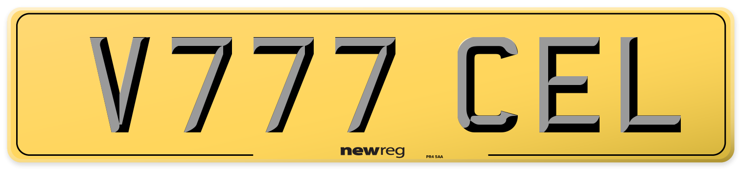 V777 CEL Rear Number Plate