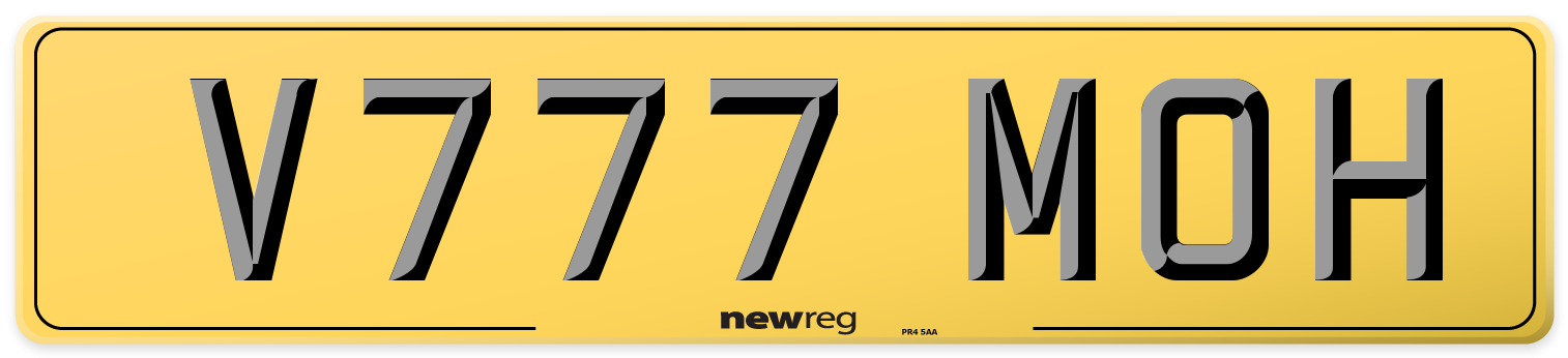 V777 MOH Rear Number Plate
