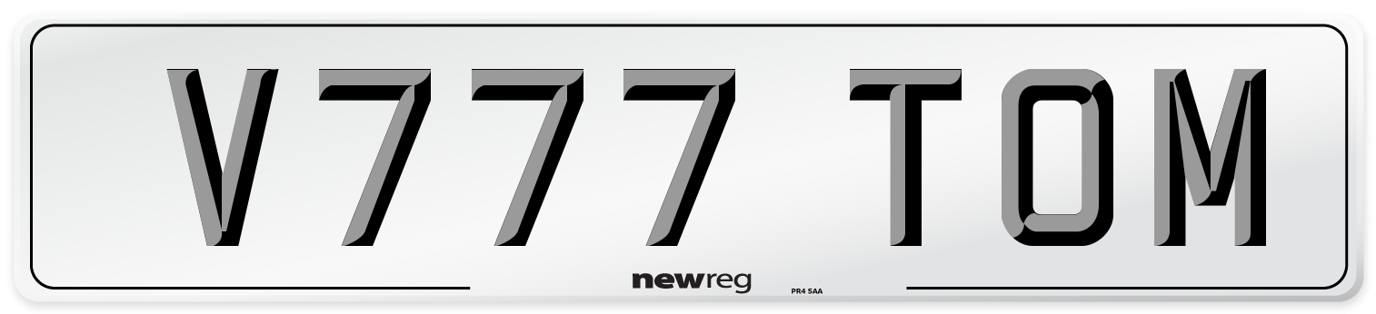 V777 TOM Front Number Plate