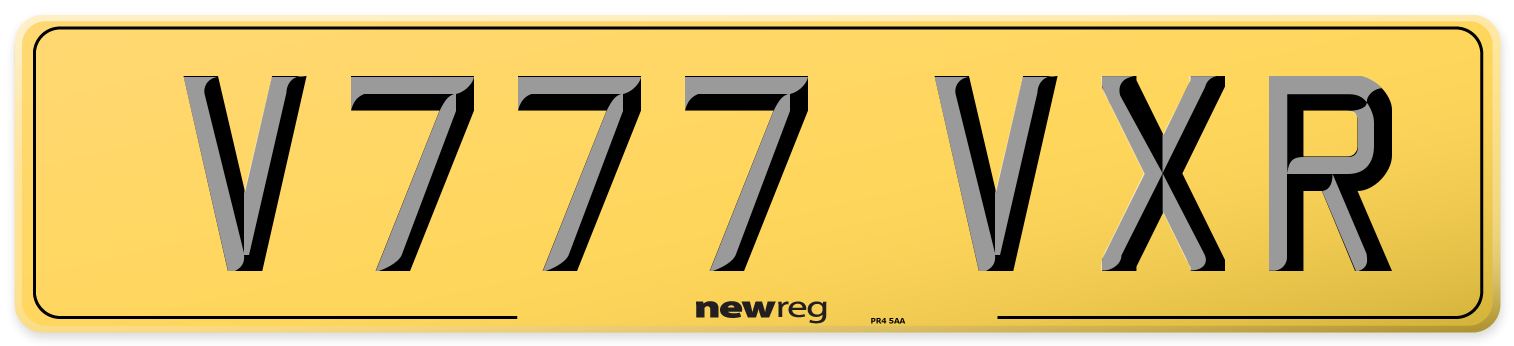 V777 VXR Rear Number Plate