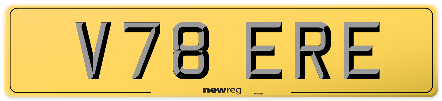V78 ERE Rear Number Plate