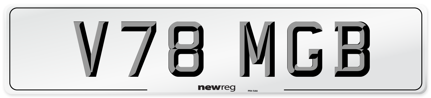V78 MGB Front Number Plate