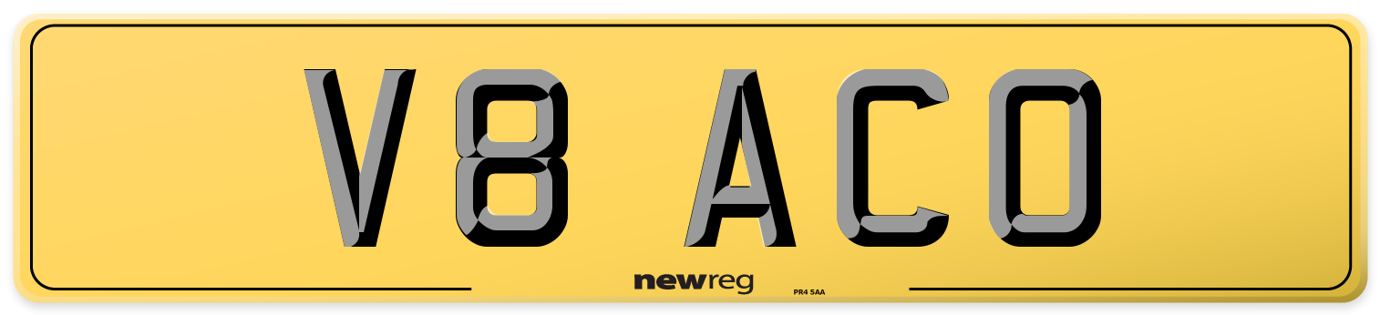 V8 ACO Rear Number Plate