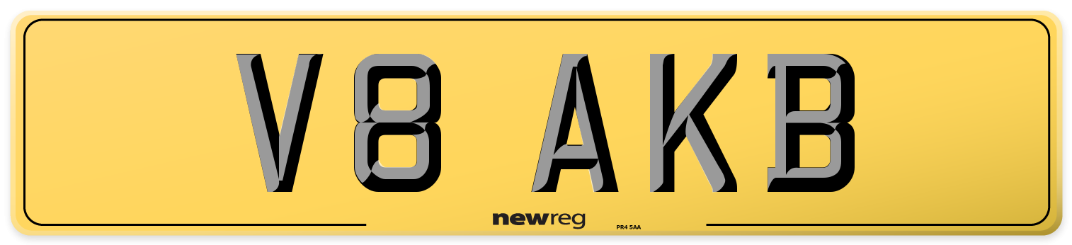 V8 AKB Rear Number Plate