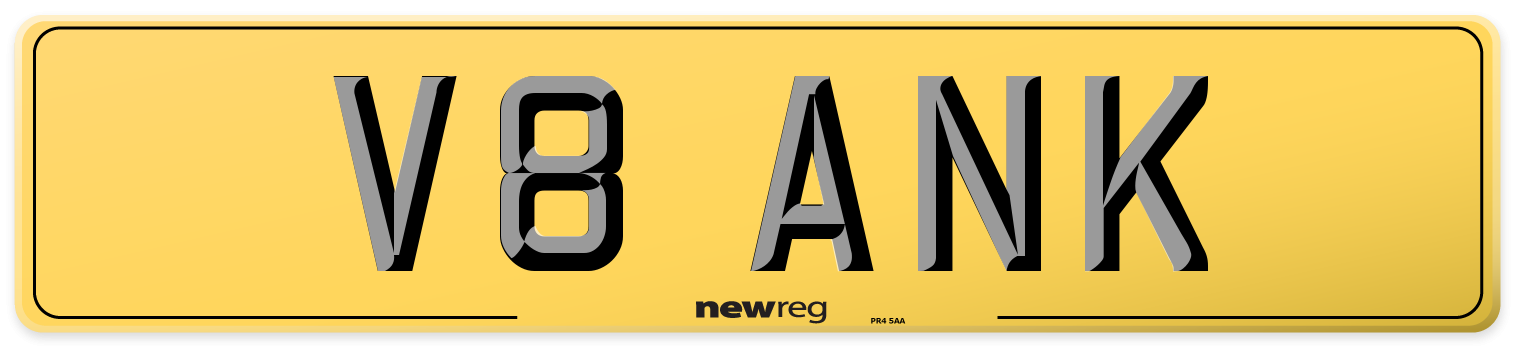 V8 ANK Rear Number Plate