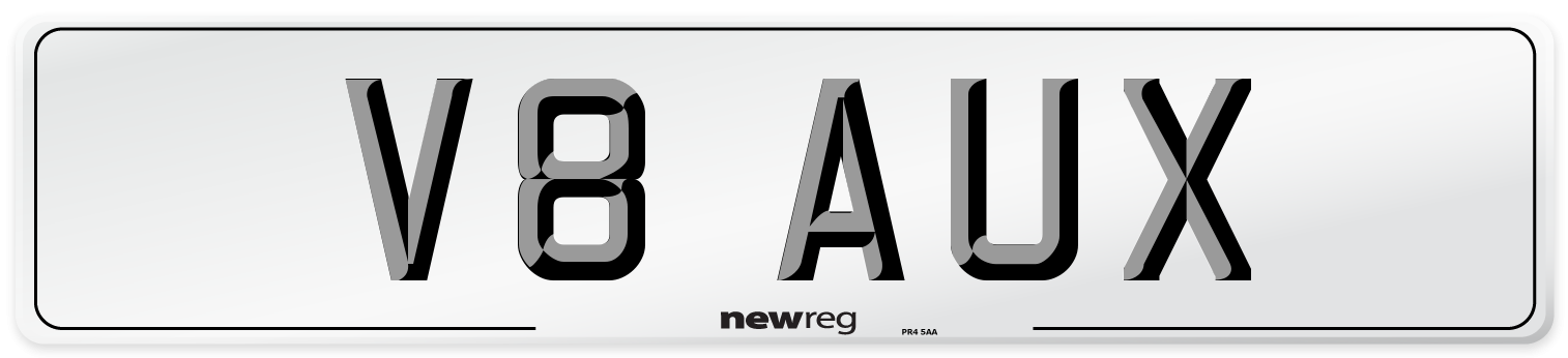 V8 AUX Front Number Plate