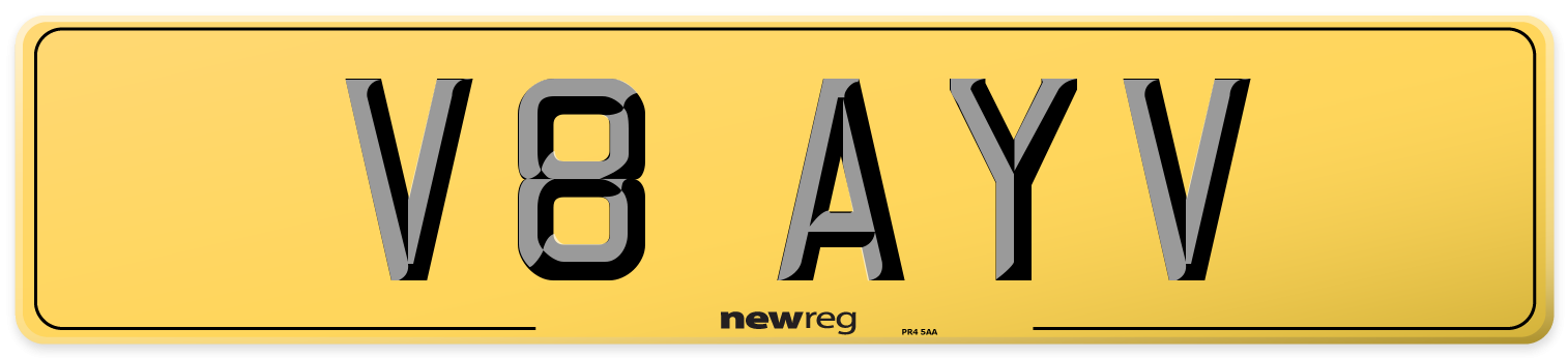 V8 AYV Rear Number Plate