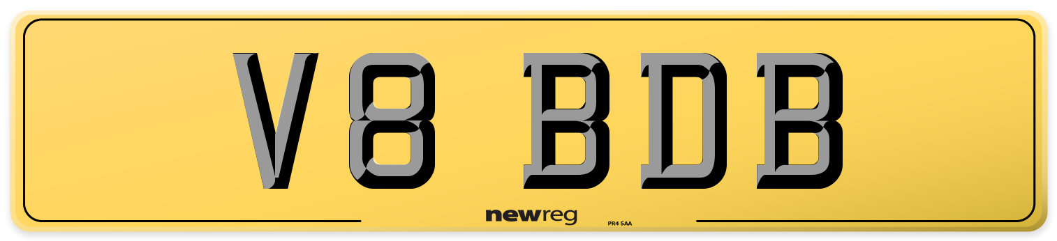 V8 BDB Rear Number Plate