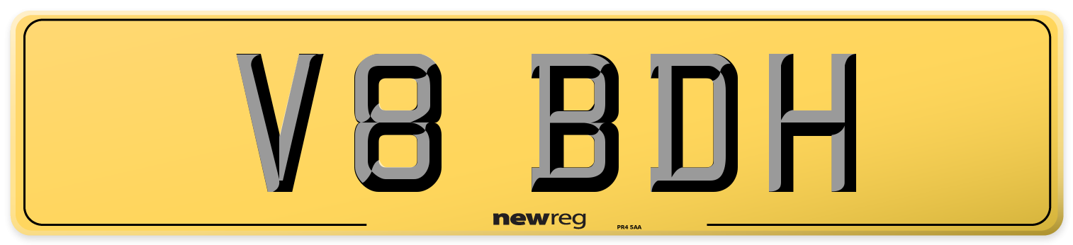 V8 BDH Rear Number Plate