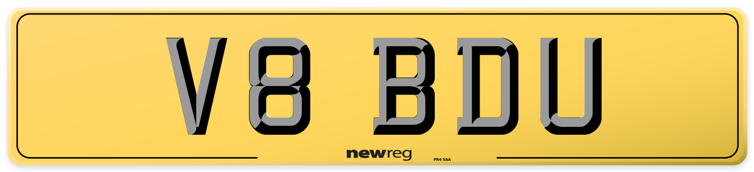 V8 BDU Rear Number Plate