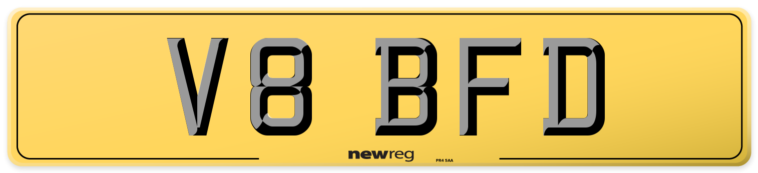 V8 BFD Rear Number Plate