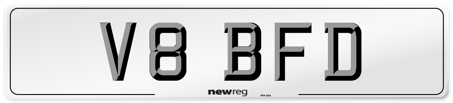V8 BFD Front Number Plate