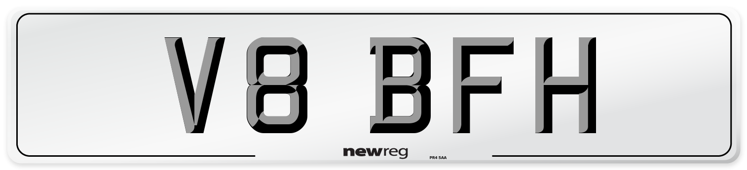 V8 BFH Front Number Plate
