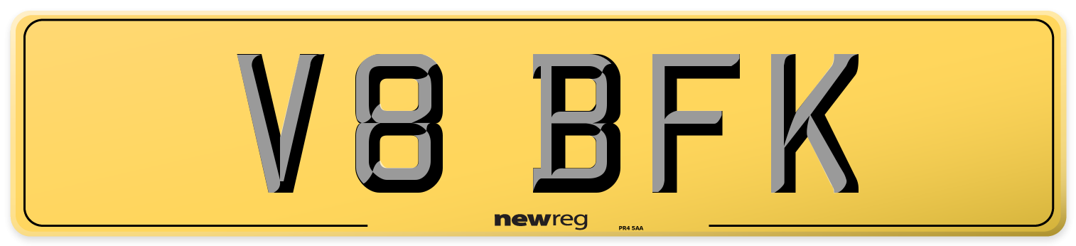 V8 BFK Rear Number Plate