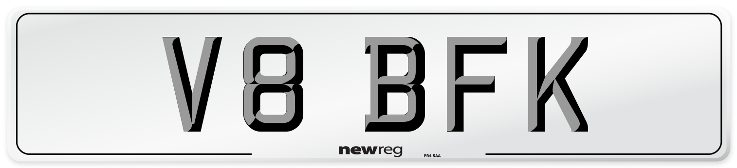 V8 BFK Front Number Plate