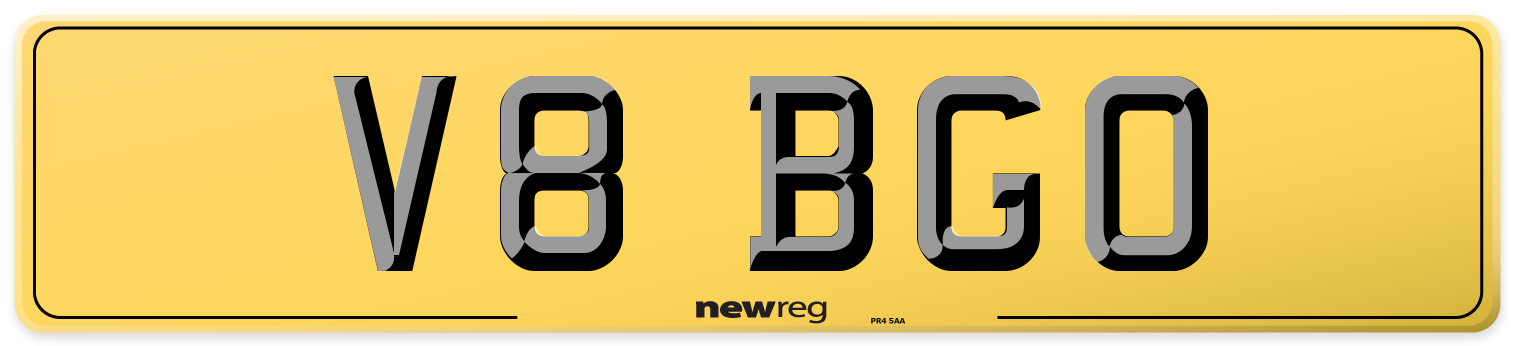 V8 BGO Rear Number Plate