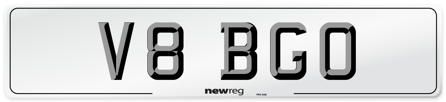 V8 BGO Front Number Plate