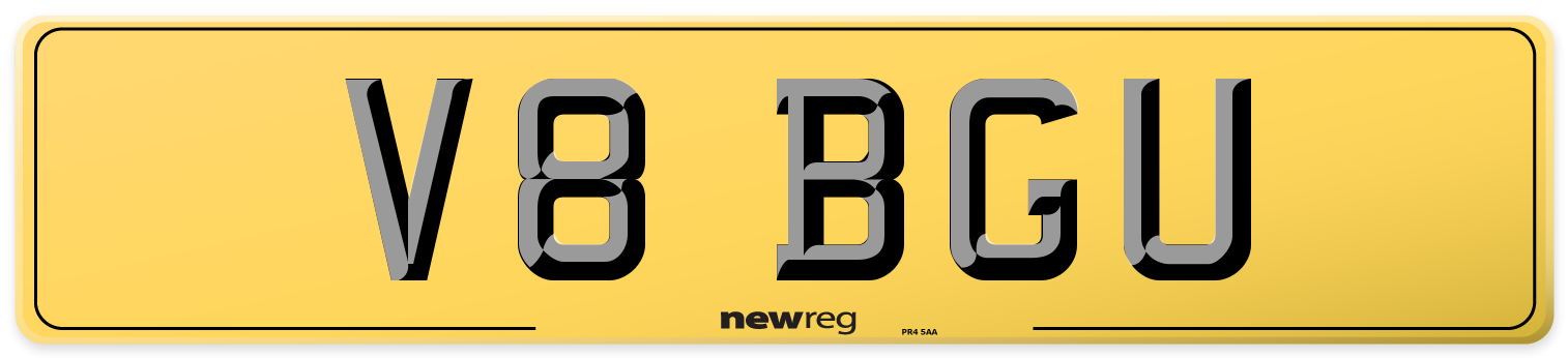 V8 BGU Rear Number Plate
